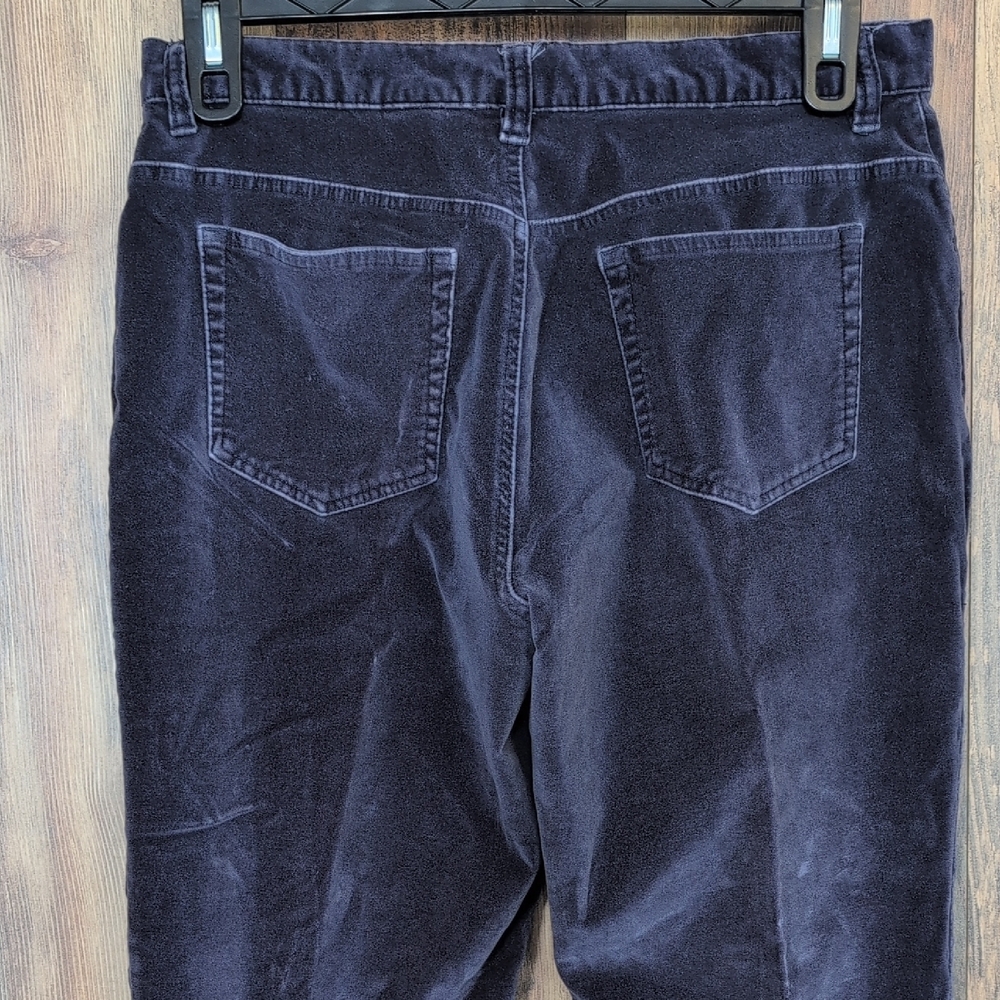 Eddie Bauer Women's Navy Velvet Boot Cut Fit Jeans Pants 12         F179